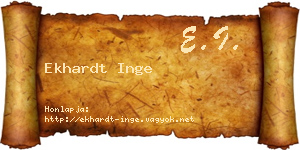 Ekhardt Inge névjegykártya